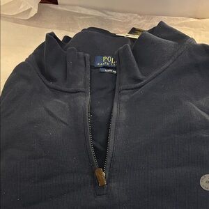 Polo by Ralph Lauren Men's Dark Blue Zip-Up Sweater